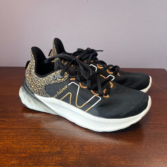 New Balance Fresh Foam Roav Women's 7 Black and Leopard Print GUC - Picture 1 of 8